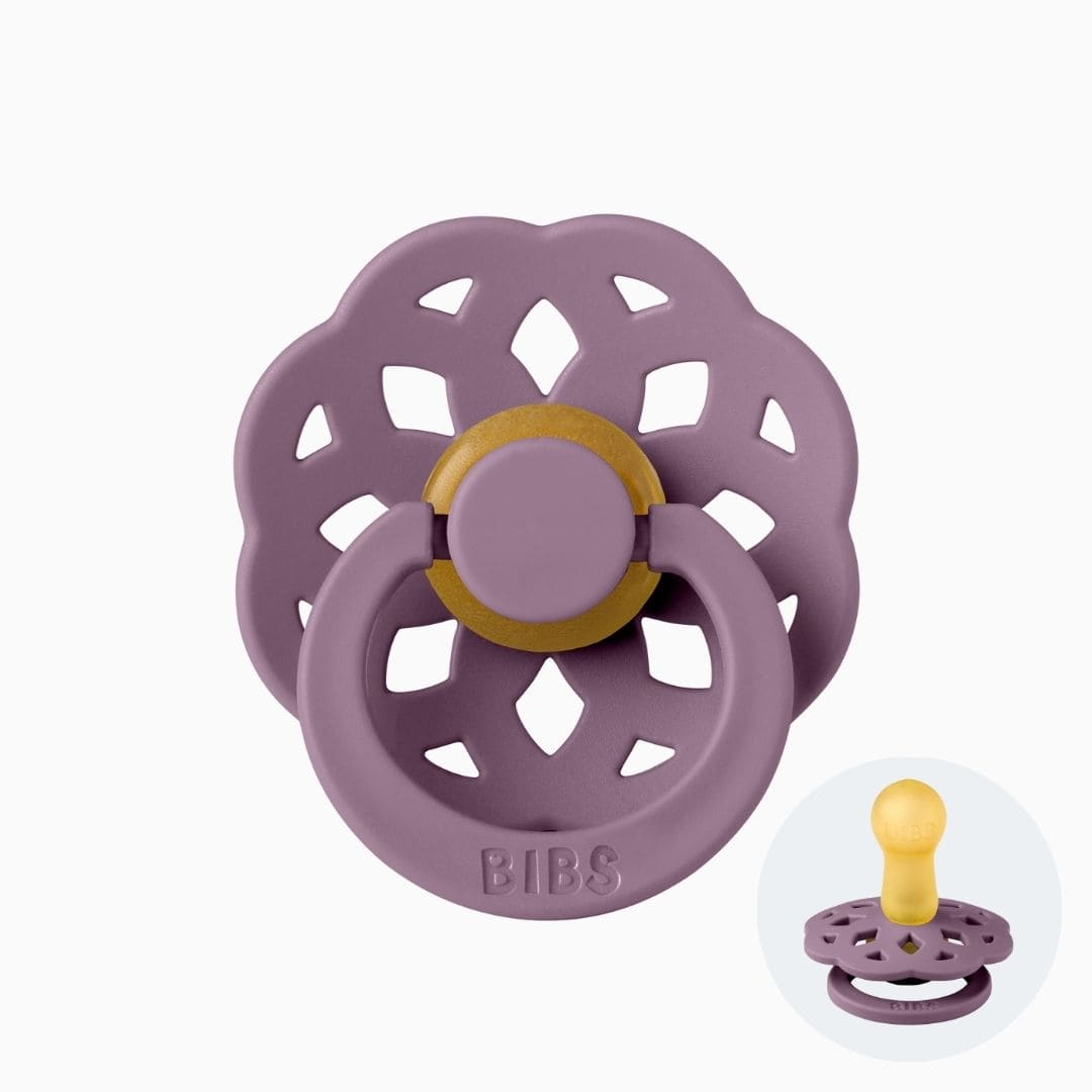 bibs boheme fopspeen met natuurrubber speen in de kleur mauve paars