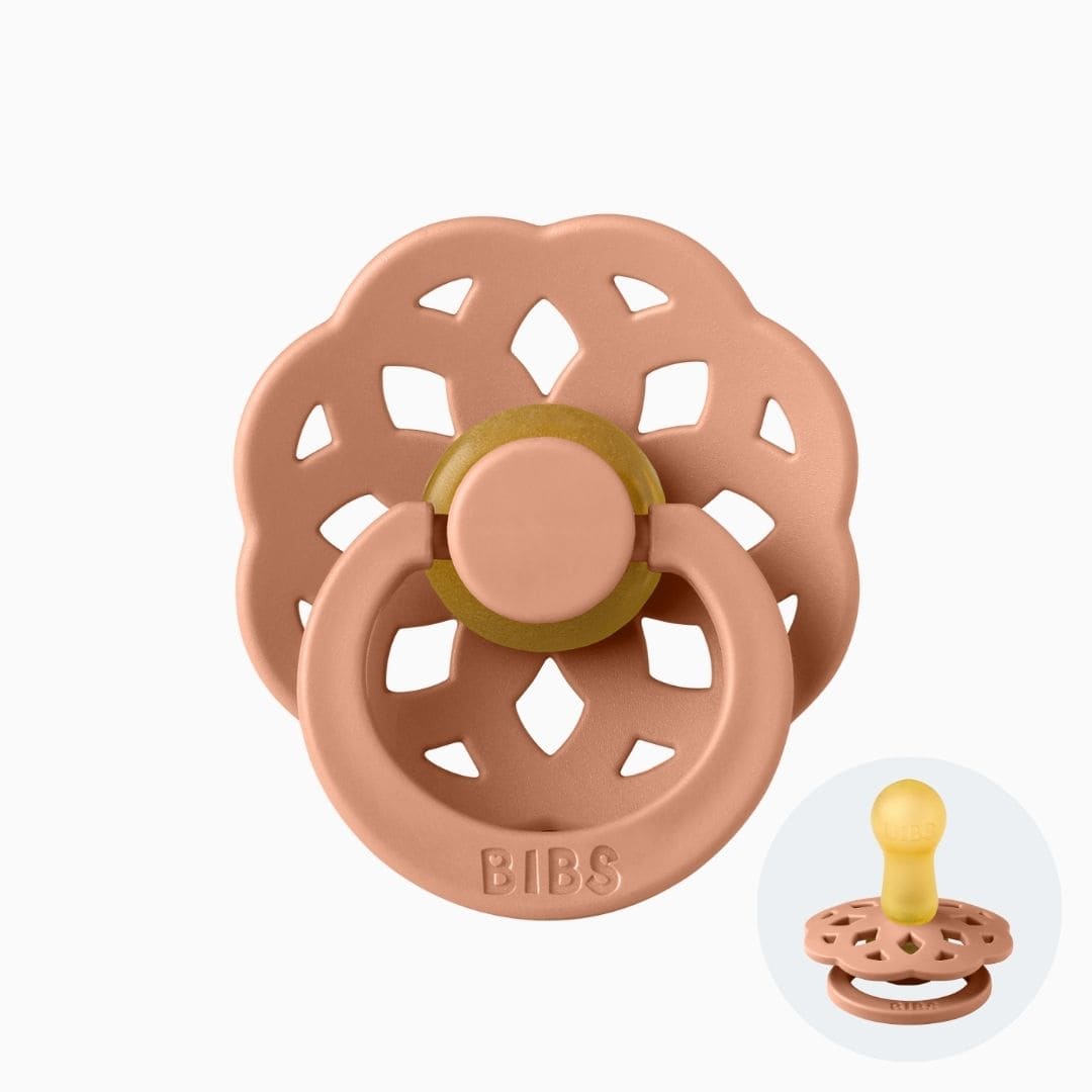 BIBS boheme fopspeen met natuurrubber speen in de kleur peach
