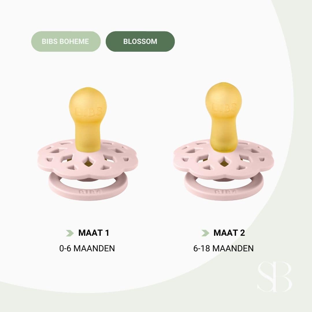 BIBS Boheme fopspeen met natuurrubber speen in de kleur blossom licht roze
