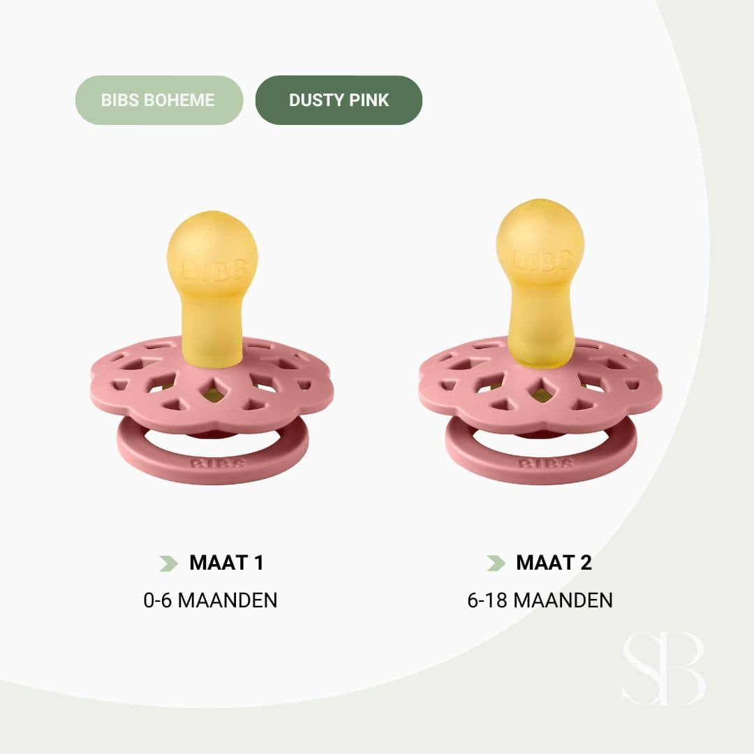 BIBS Boheme fopspeen met natuurrubber speen dusty pink roze