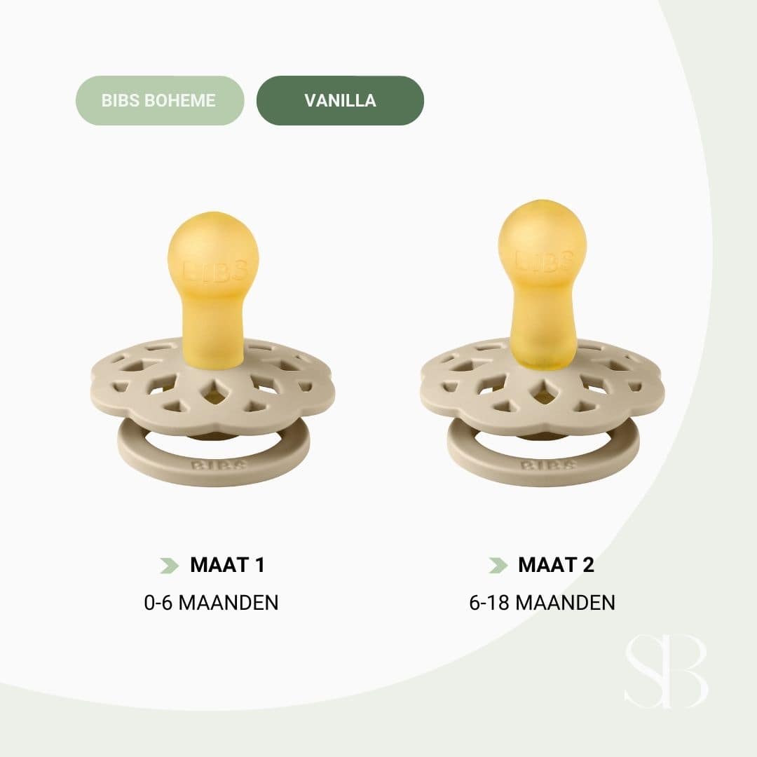 BIBS boheme fopspeen in met natuurrubber speen in de kleur vanilla beige
