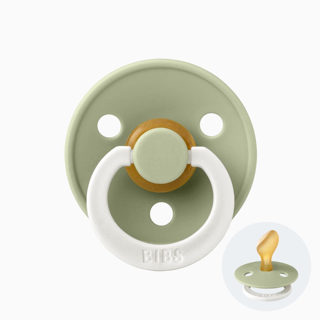 BIBS glow in the dark fopspeen met anatomische speen in de kleur sage oudgroen