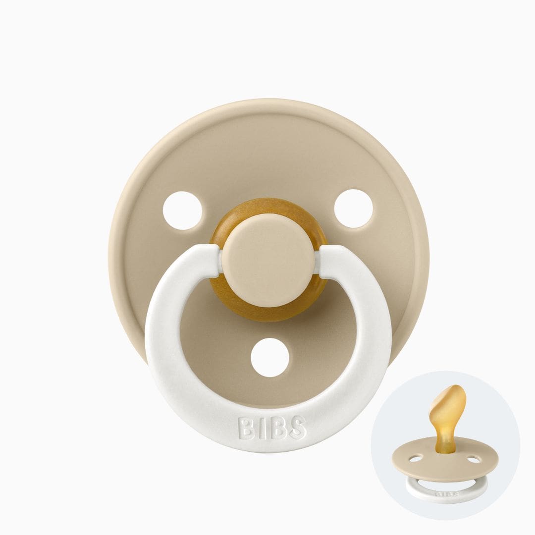 BIBS glow in the dark fopspeen met anatomische speen in de kleur vanilla beige