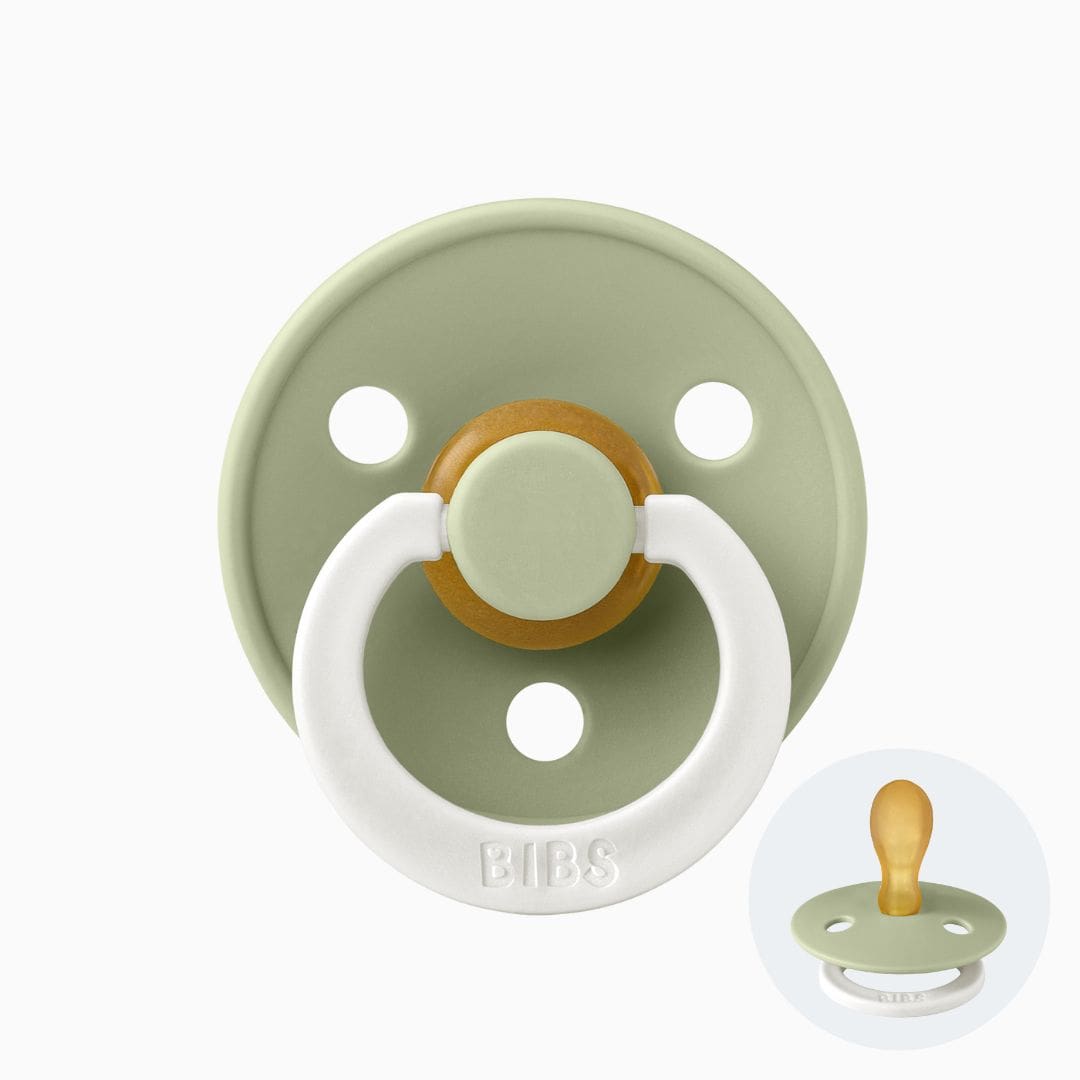 BIBS glow in the dark fopspeen met symmetrische speen in de kleur sage