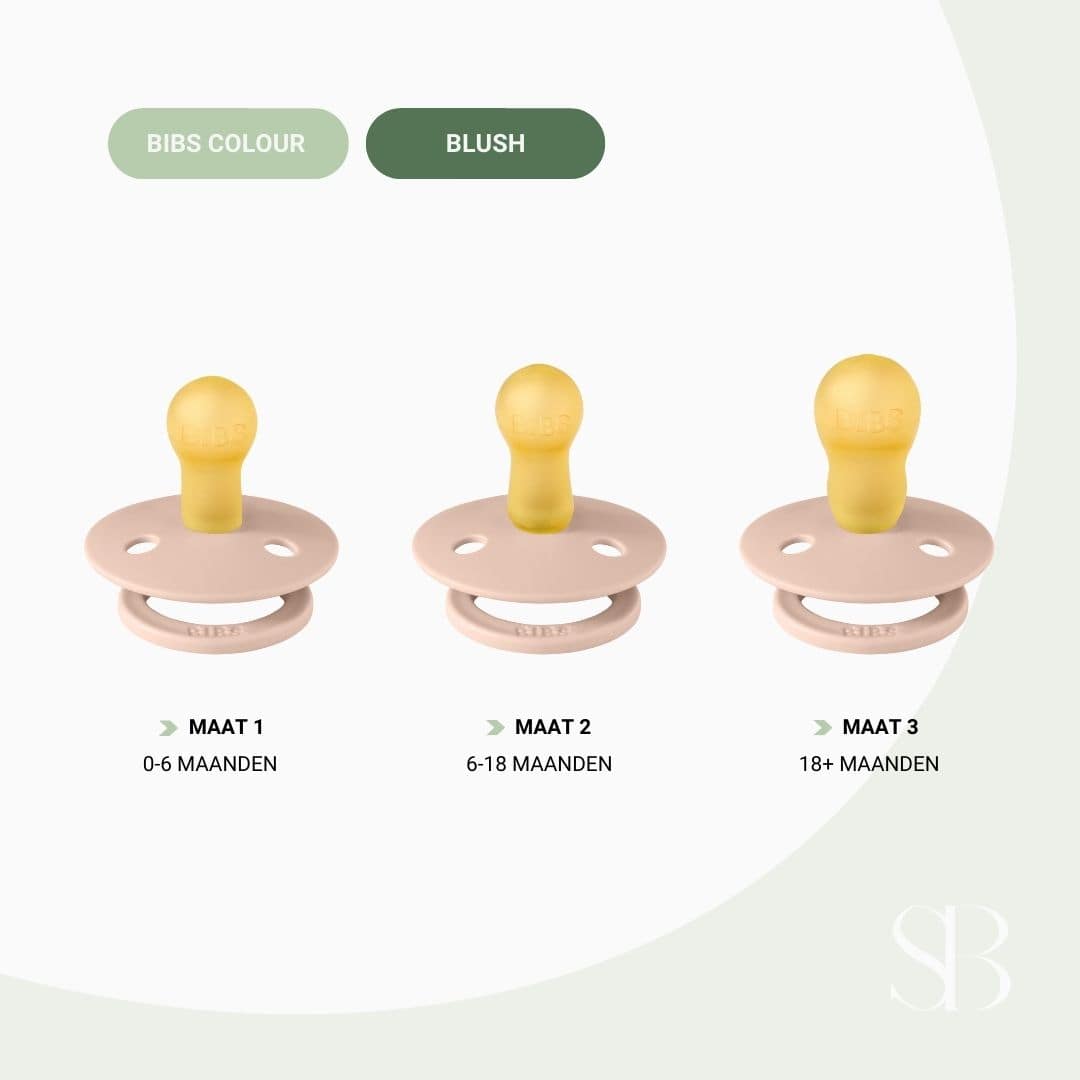 BIBS colour fopspeen met natuurrubber speen in de kleur blush