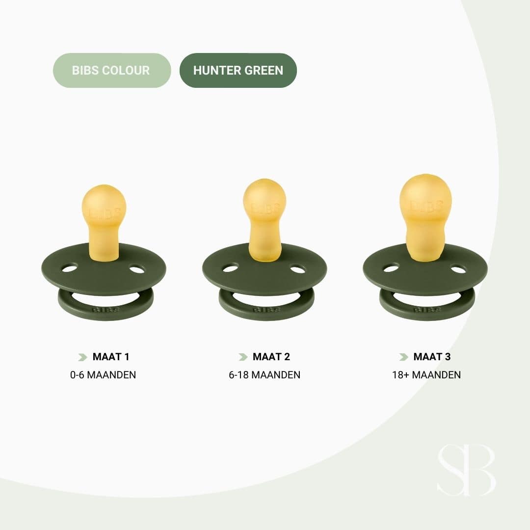 BIBS colour fopspeen met natuurrubber speen in de kleur hunter green