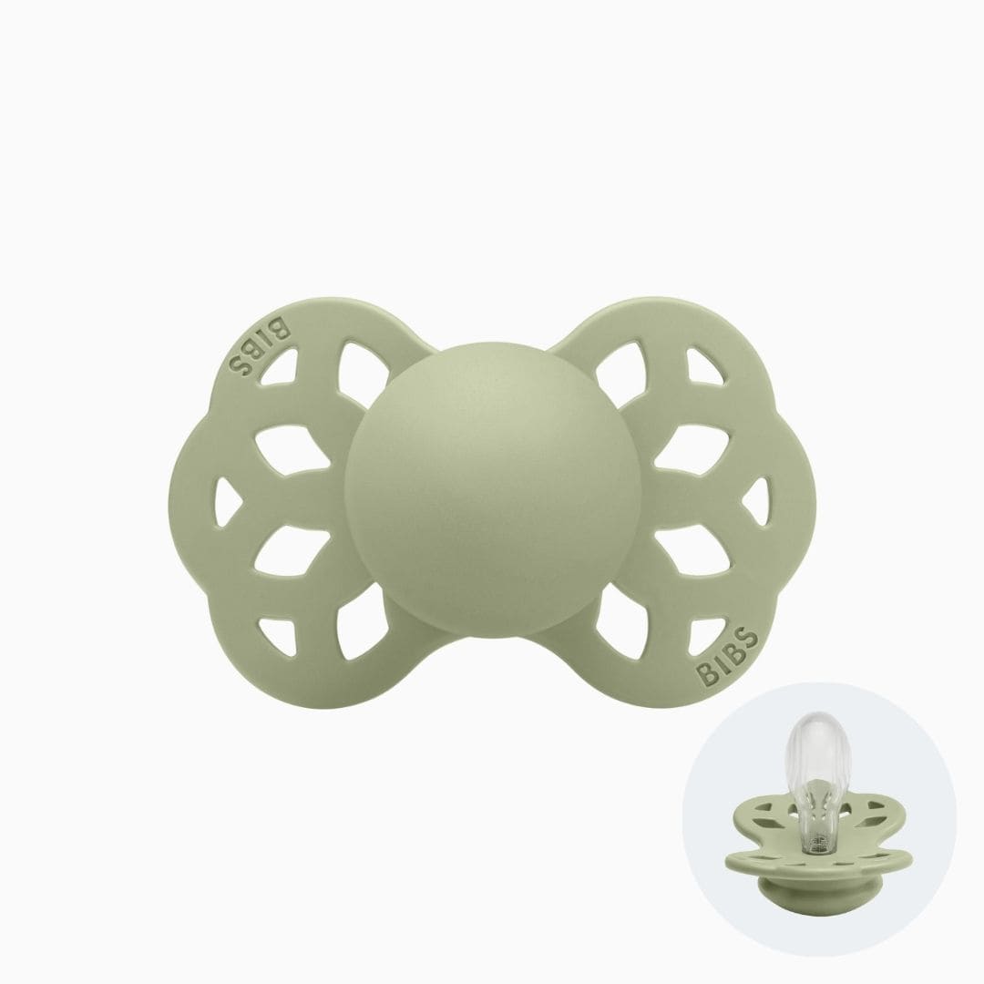 bibs infinity fopspeen met symmetrische speen in de kleur sage oudgroen