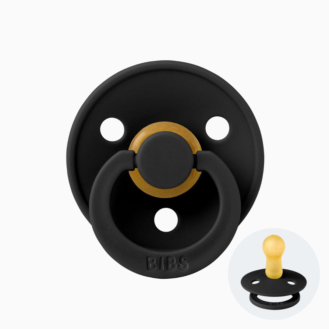 BIBS colour fopspeen met natuurrubber speen in de kleur black