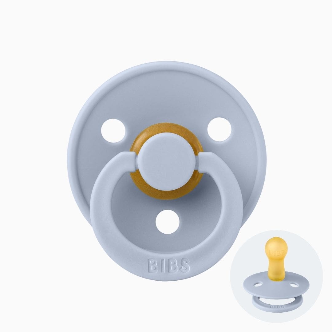 BIBS colour fopspeen met natuurrubber speen in de kleur dusty blue
