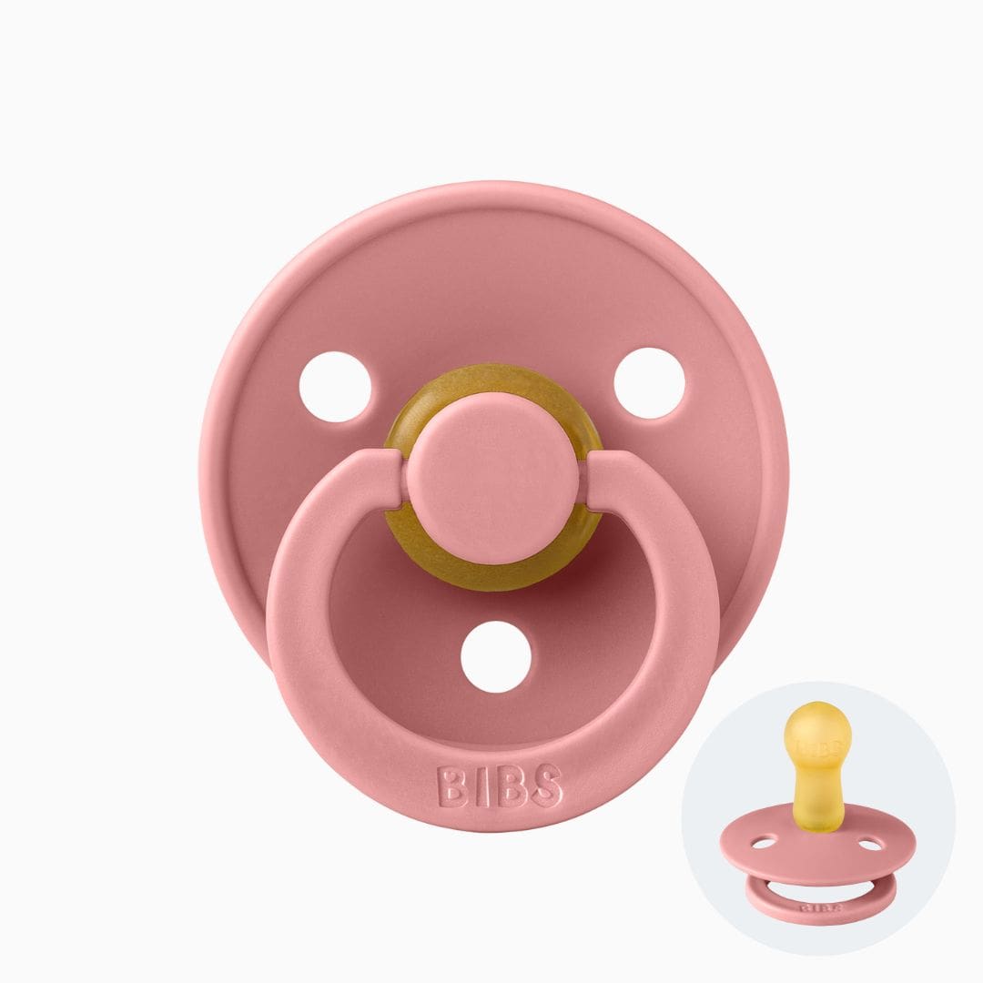 BIBS fopspeen met ronde natuurrubber speen in de kleur dusty pink roze