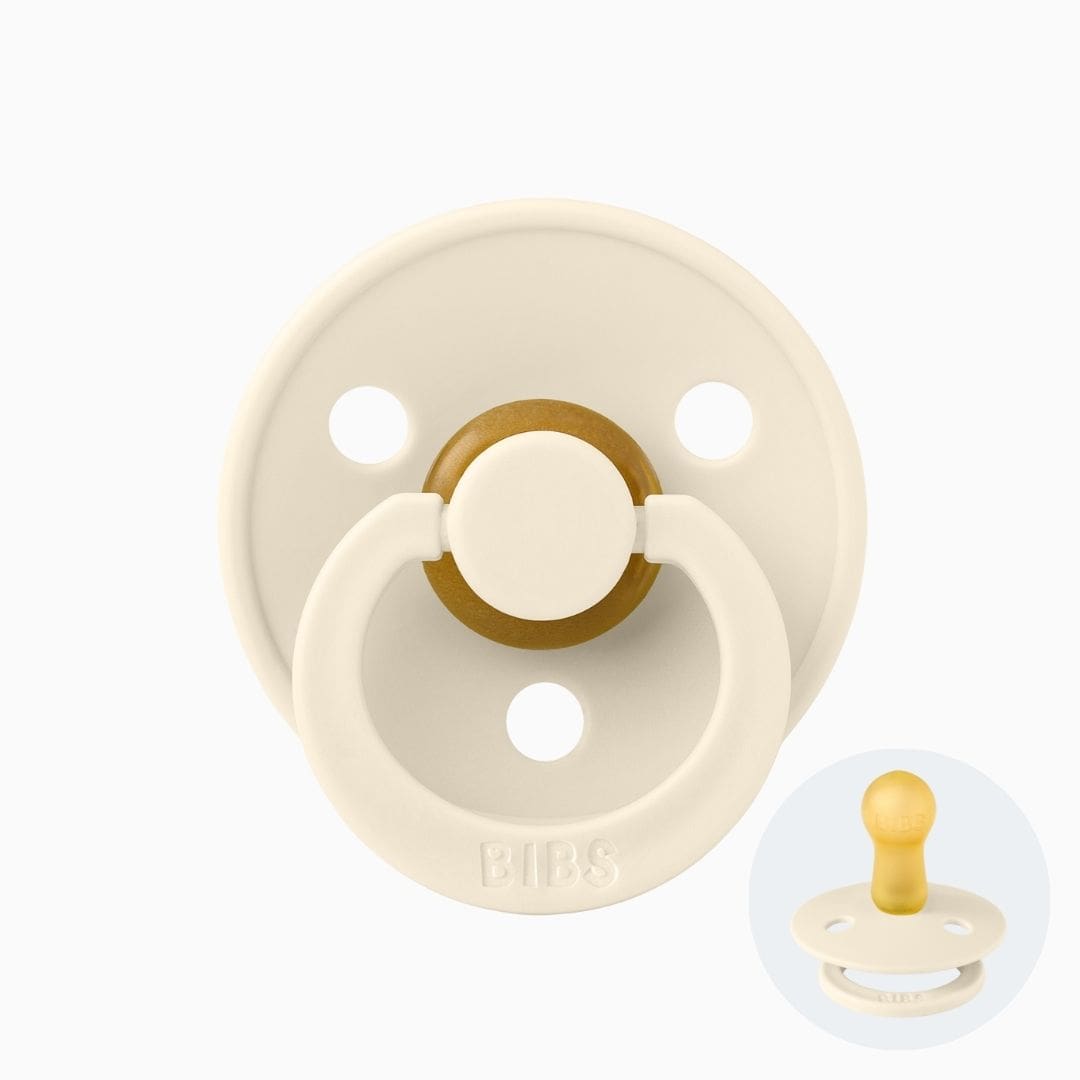 BIBS colour fopspeen met natuurrubber speen in de kleur ivory