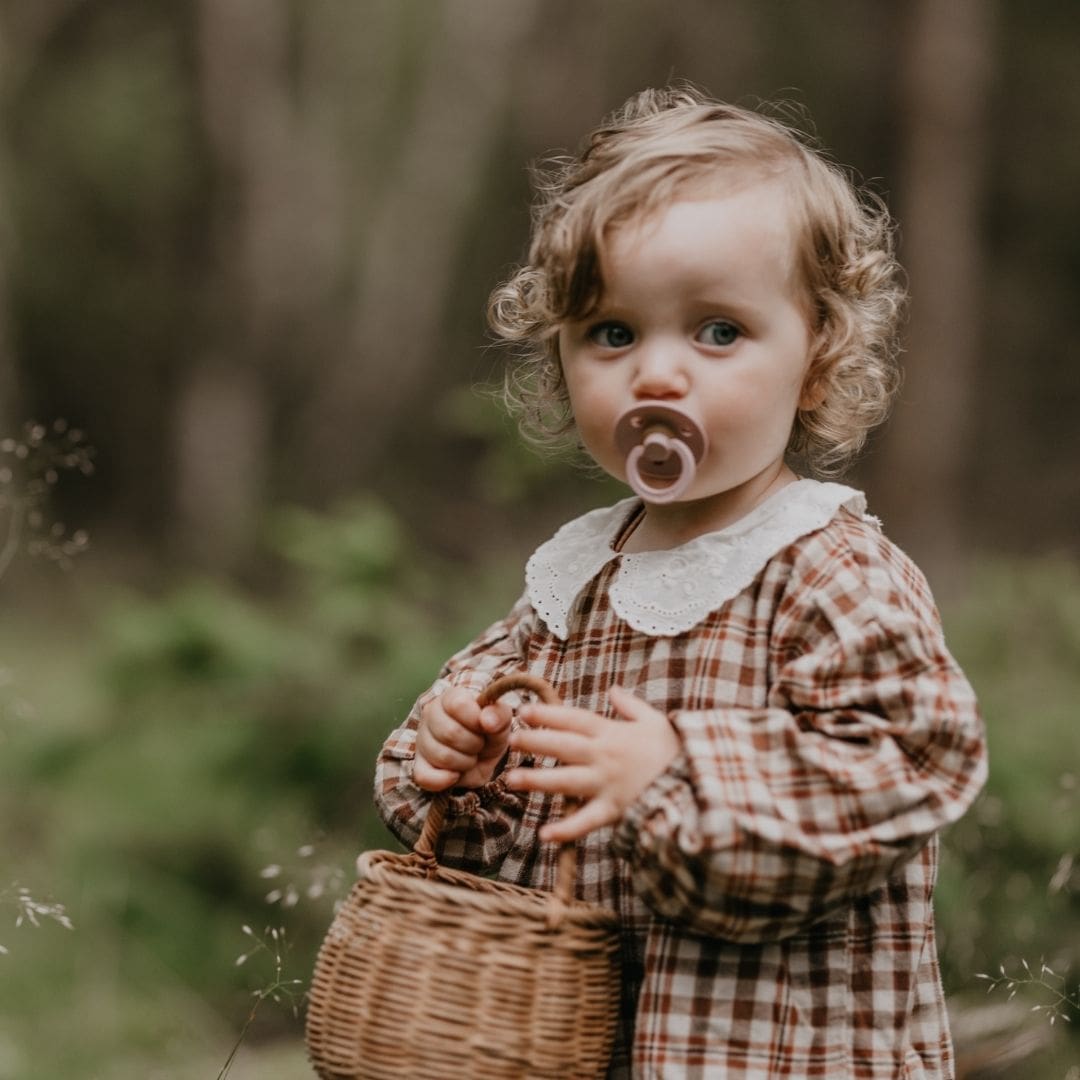 BIBS colour fopspeen met natuurrubber speen in de kleur blush