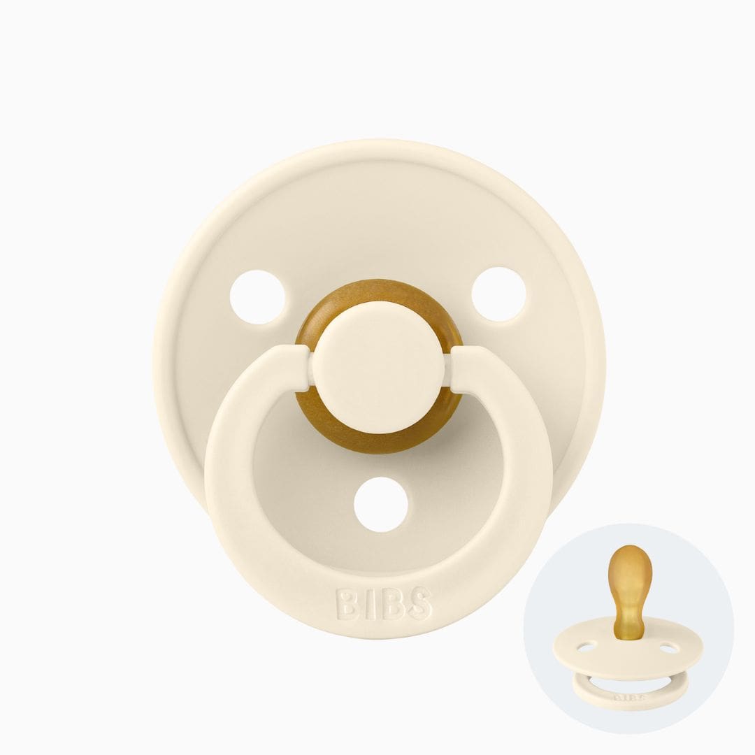 BIBS colour fopspeen met symmetrische speen van natuurrubber in de kleur ivory wit