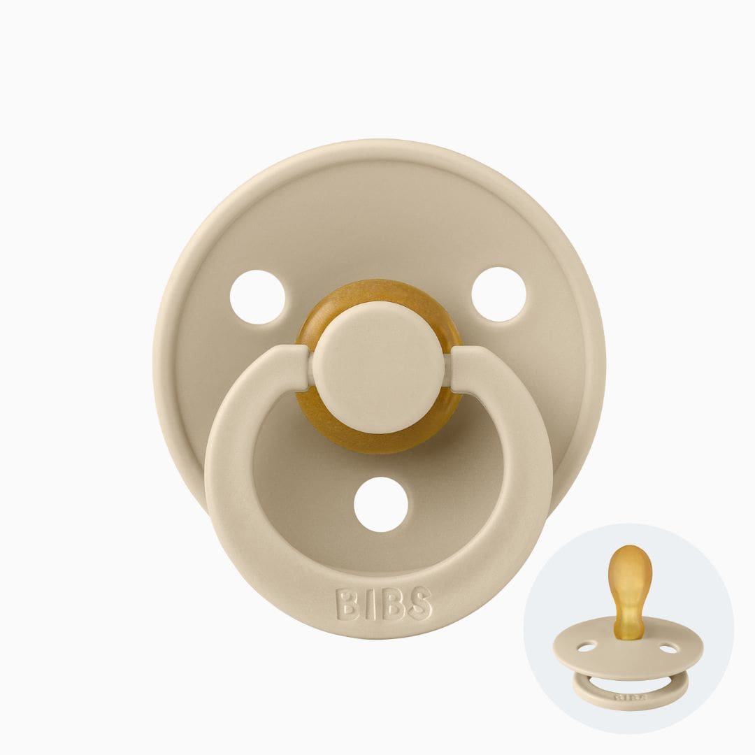 BIBS colour fopspeen met symmetrische speen van natuurrubber in de kleur vanilla beige