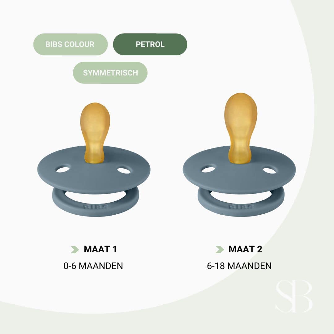BIBS fopspeen met symmetrische speen in de kleur petrol blauw