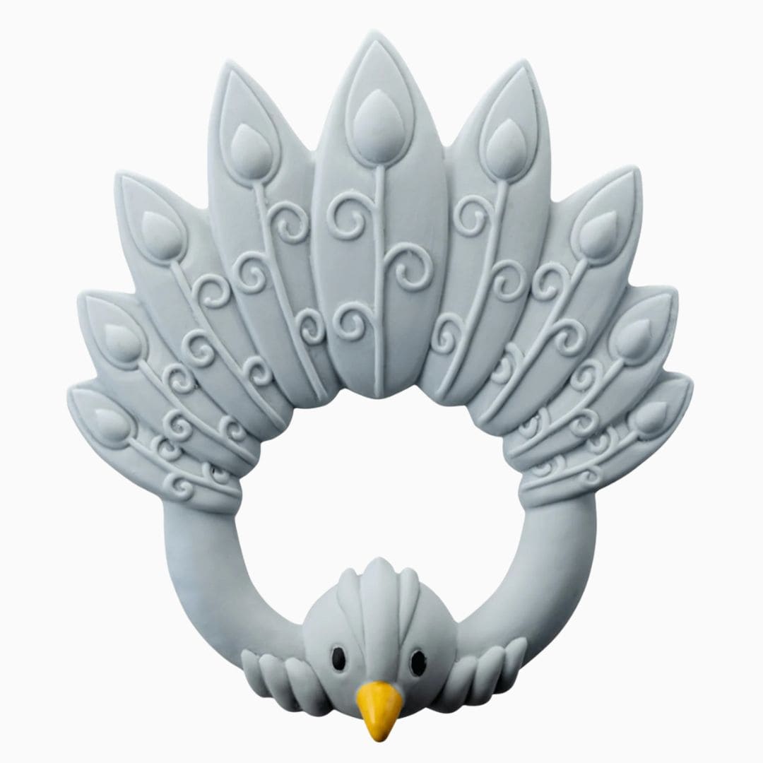 Natruba bijtring pauw in licht blauw van 100% natuurlijk rubber