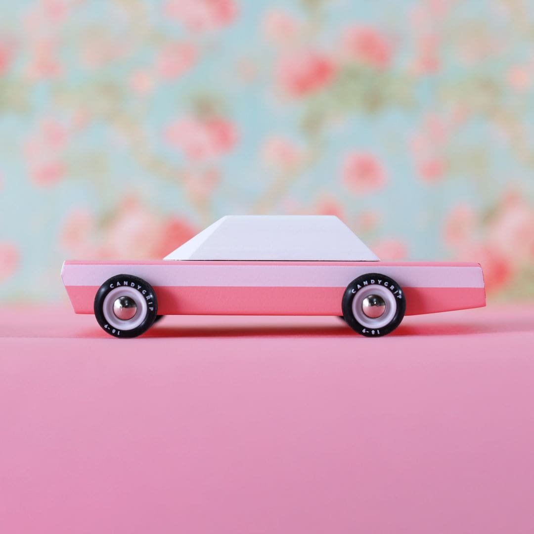 Candylab Toys Americana houten speelgoed auto groot pink cruiser