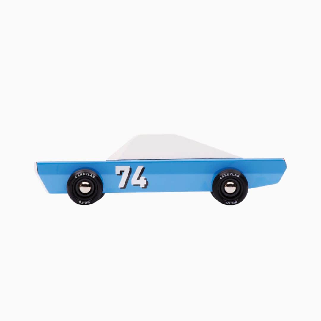 Candylab Toys houten raceauto Americana Blu 74