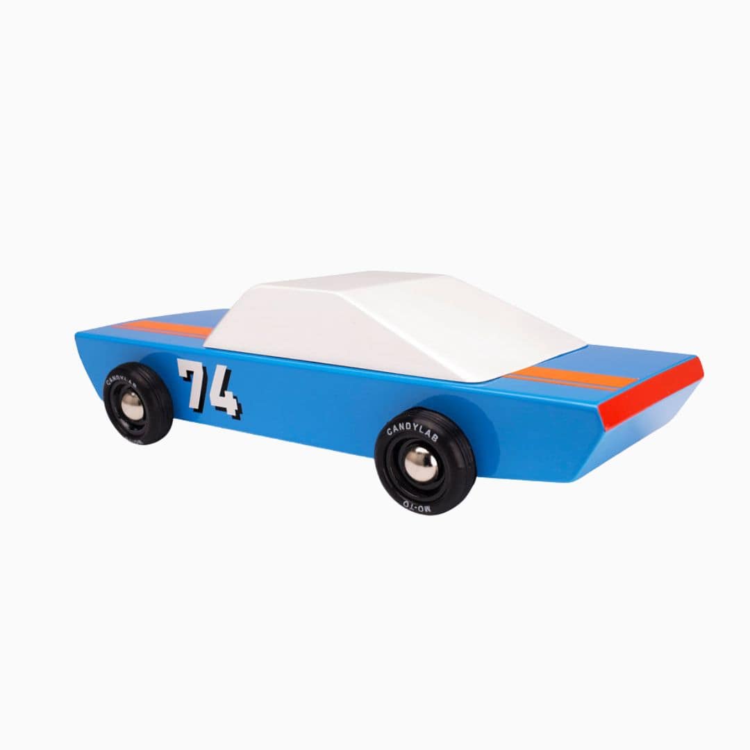 Candylab Toys houten raceauto Americana Blu 74