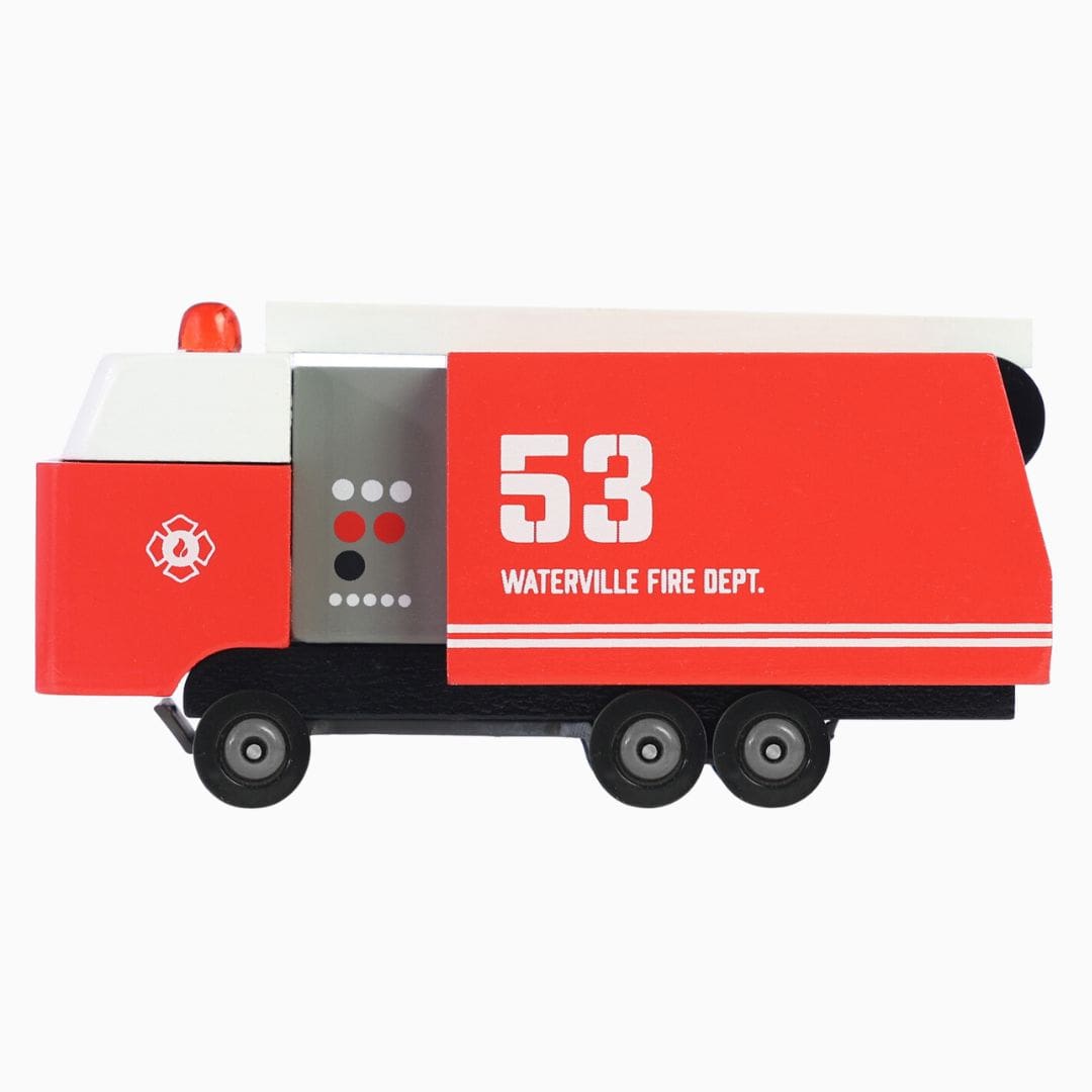 Candylab Toys houten speelgoedauto brandweerwagen