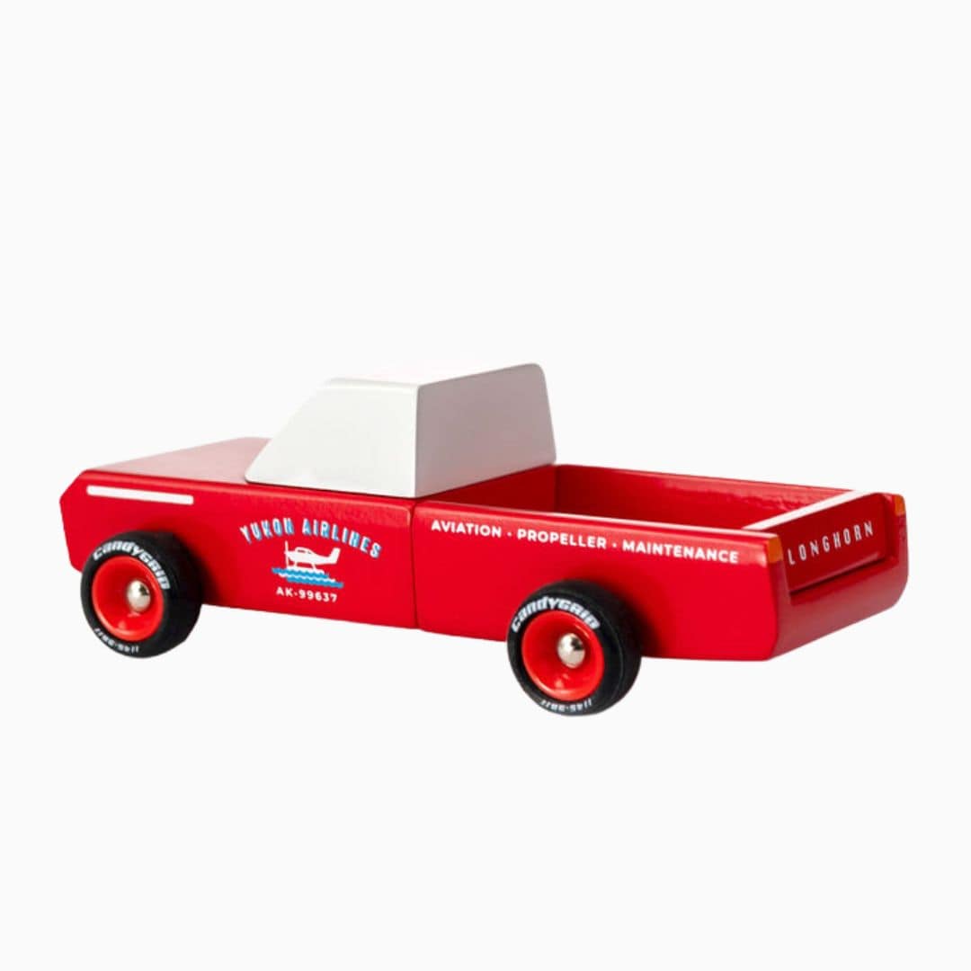 Candylab toys speelgoed auto Americana Longhorn red van massief beukenhout