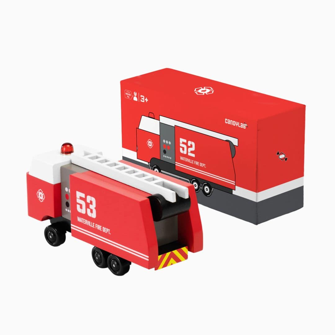 Candylab Toys houten speelgoedauto brandweerwagen