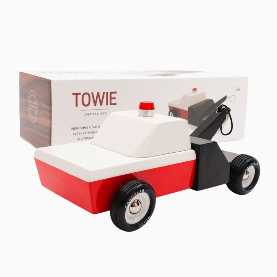 Candylab Toys houten speelgoed auto Americana towie sleepwagen van massief beukenhout