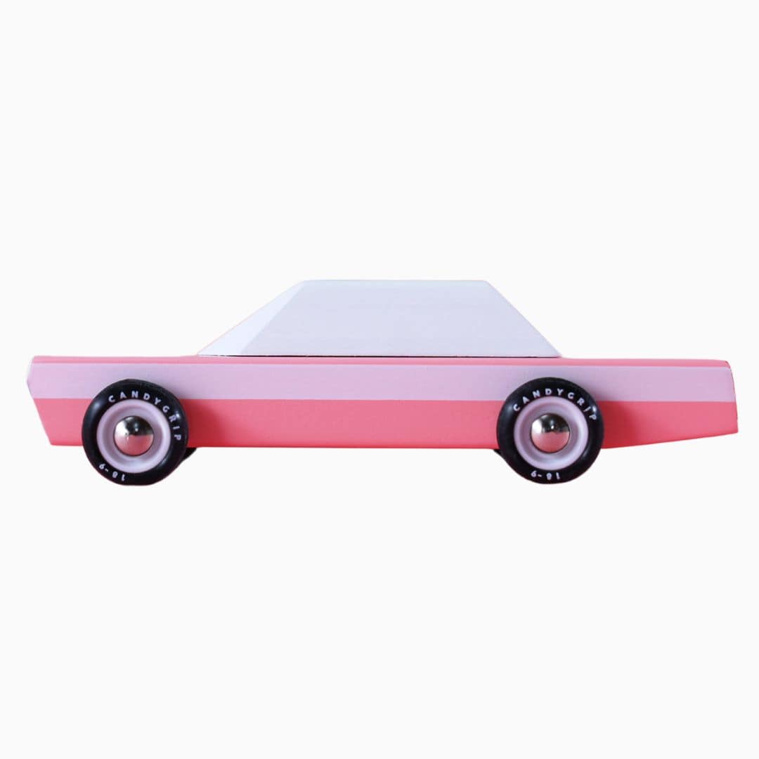 Candylab Toys Americana houten speelgoed auto groot pink cruiser