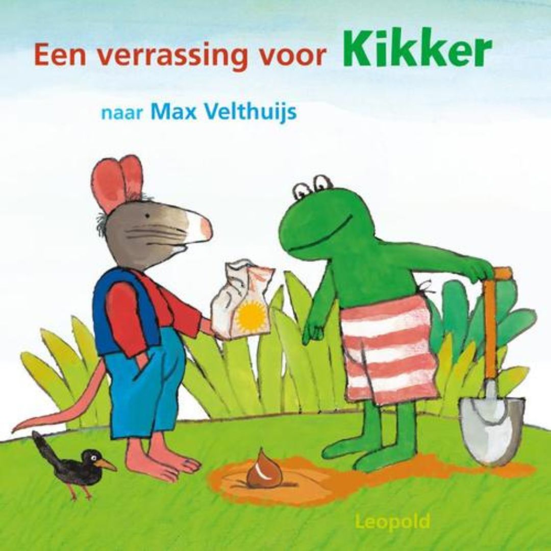 Een verrassing voor Kikker Max Velthuijs kartonboek uitgeverij Leopold