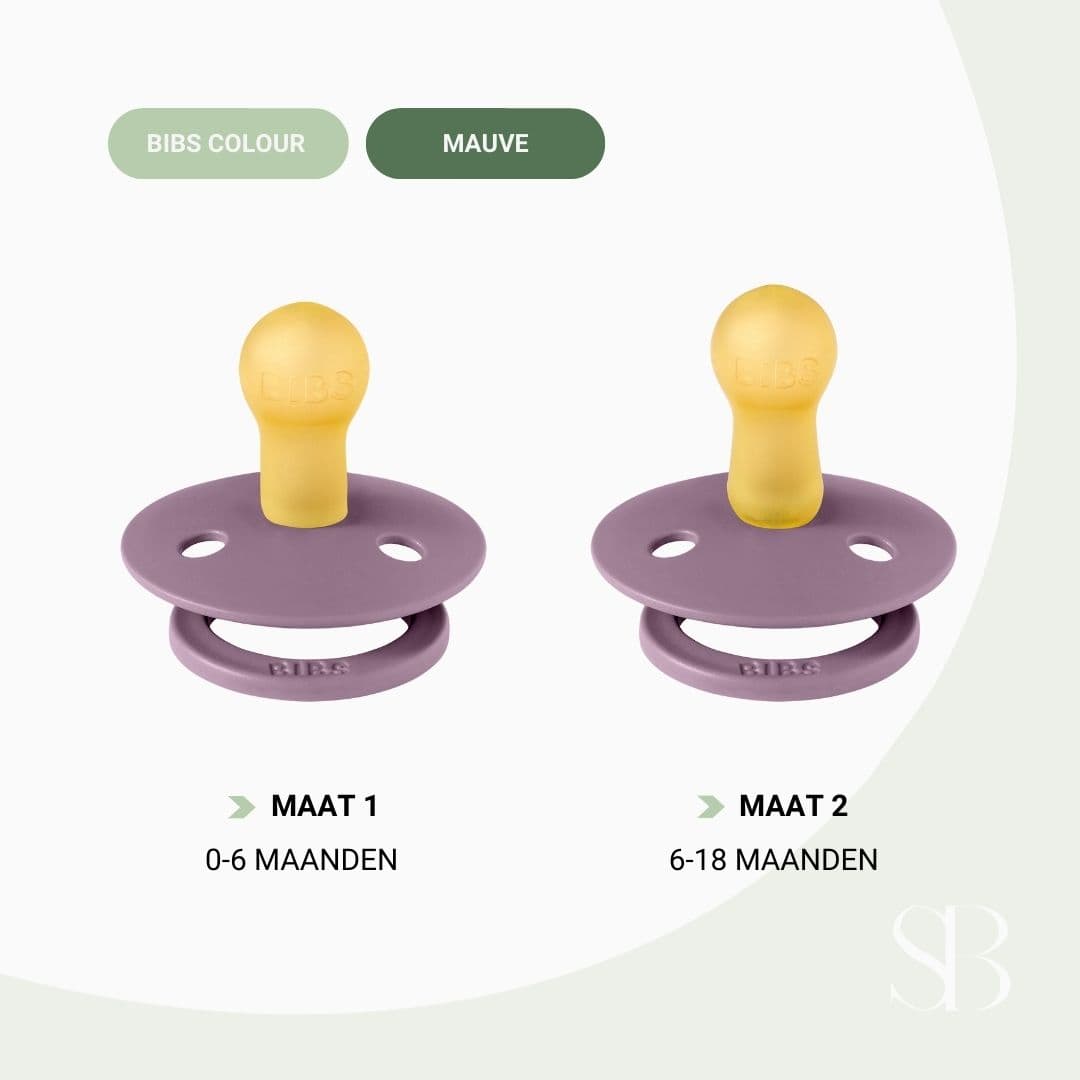 BIBS colour fopspeen met natuurrubber speen in de kleur mauve