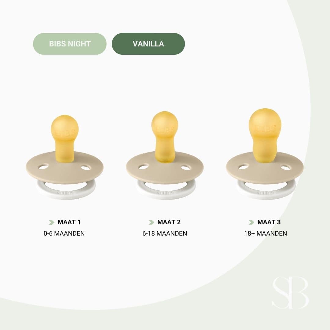 BIBS colour fopspeen met natuurrubber speen in de kleur vanilla night
