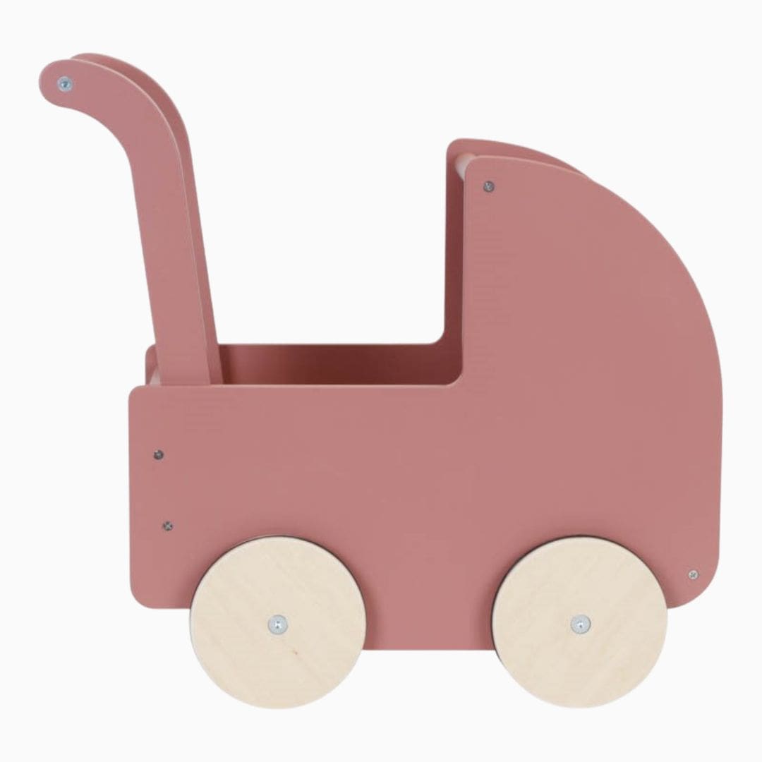 Little Dutch houten poppenwagen Flowers & Butterflies roze
