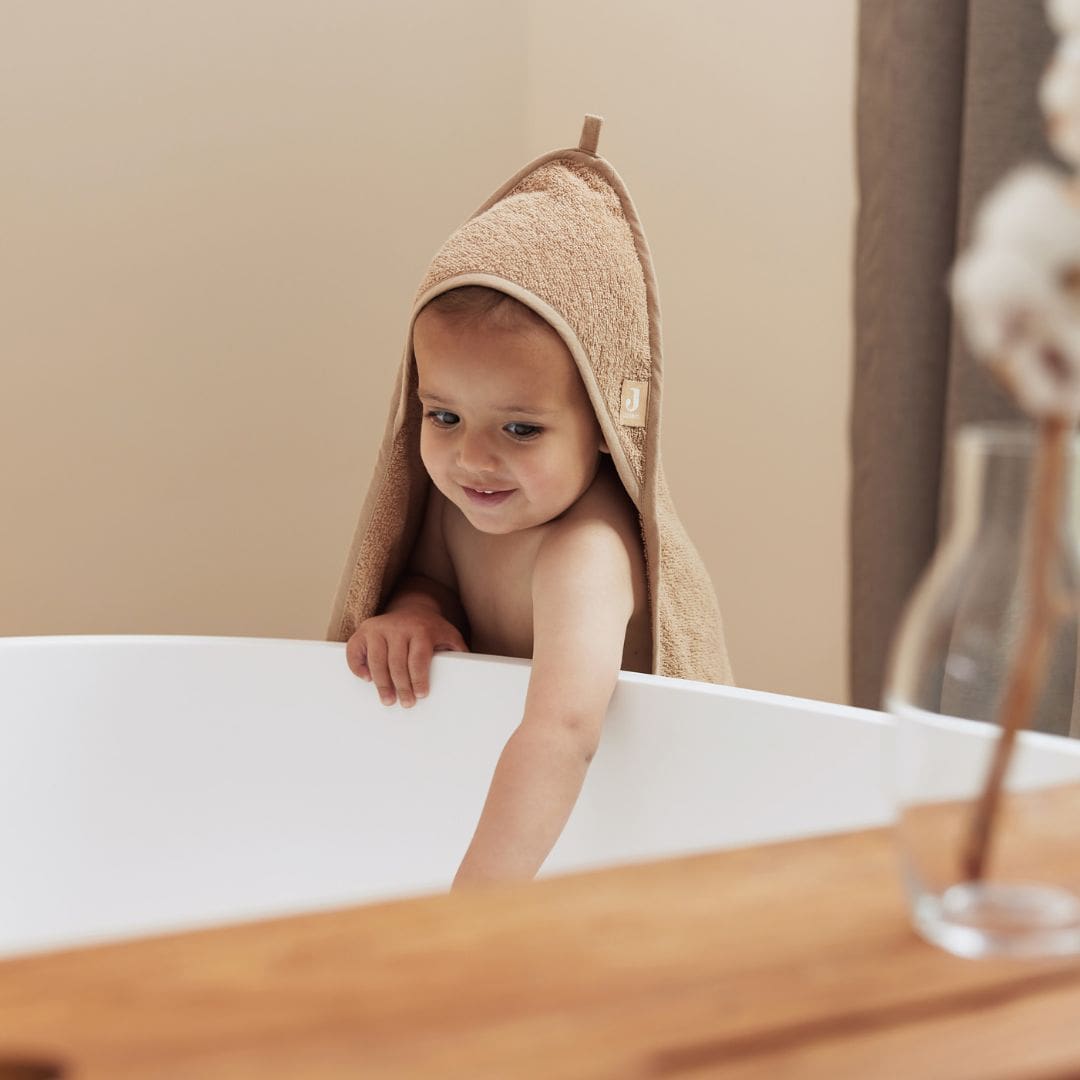 Jollein badcape nougat off white 75 bij 75 cm