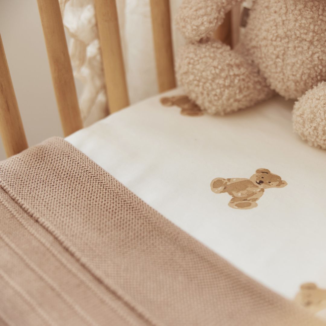 Jollein ledikant deken 100 bij 150 cm Pure knit collectie biscuit bruin