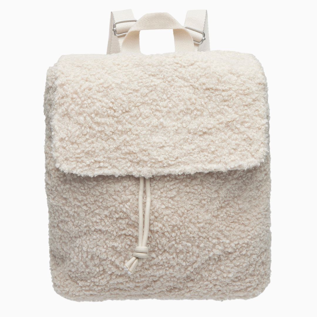 Jollein kinderrugtas teddy boucle naturel wit