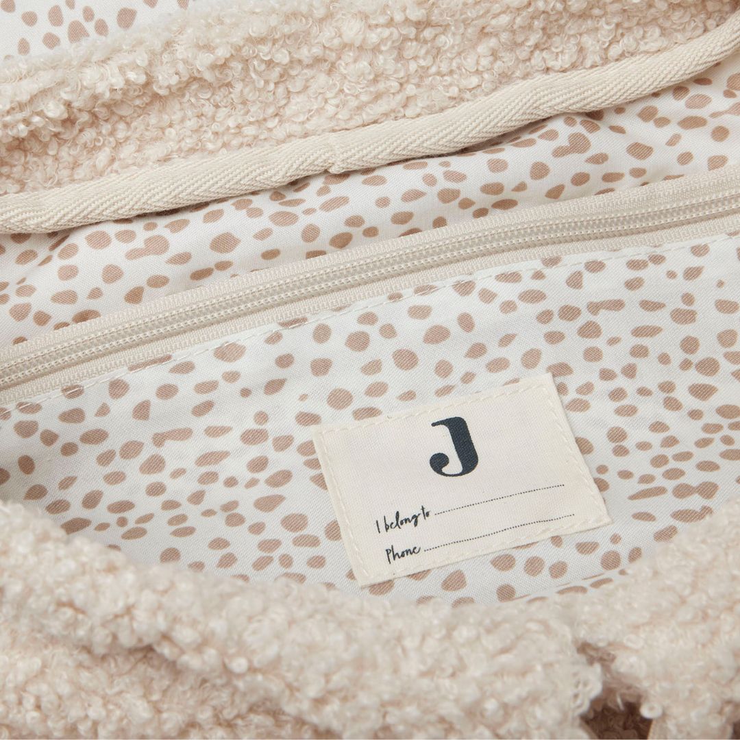 Jollein kinderrugtas teddy boucle naturel wit