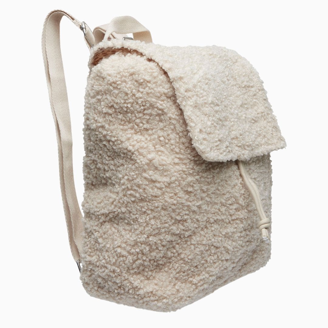 Jollein kinderrugtas teddy boucle naturel wit