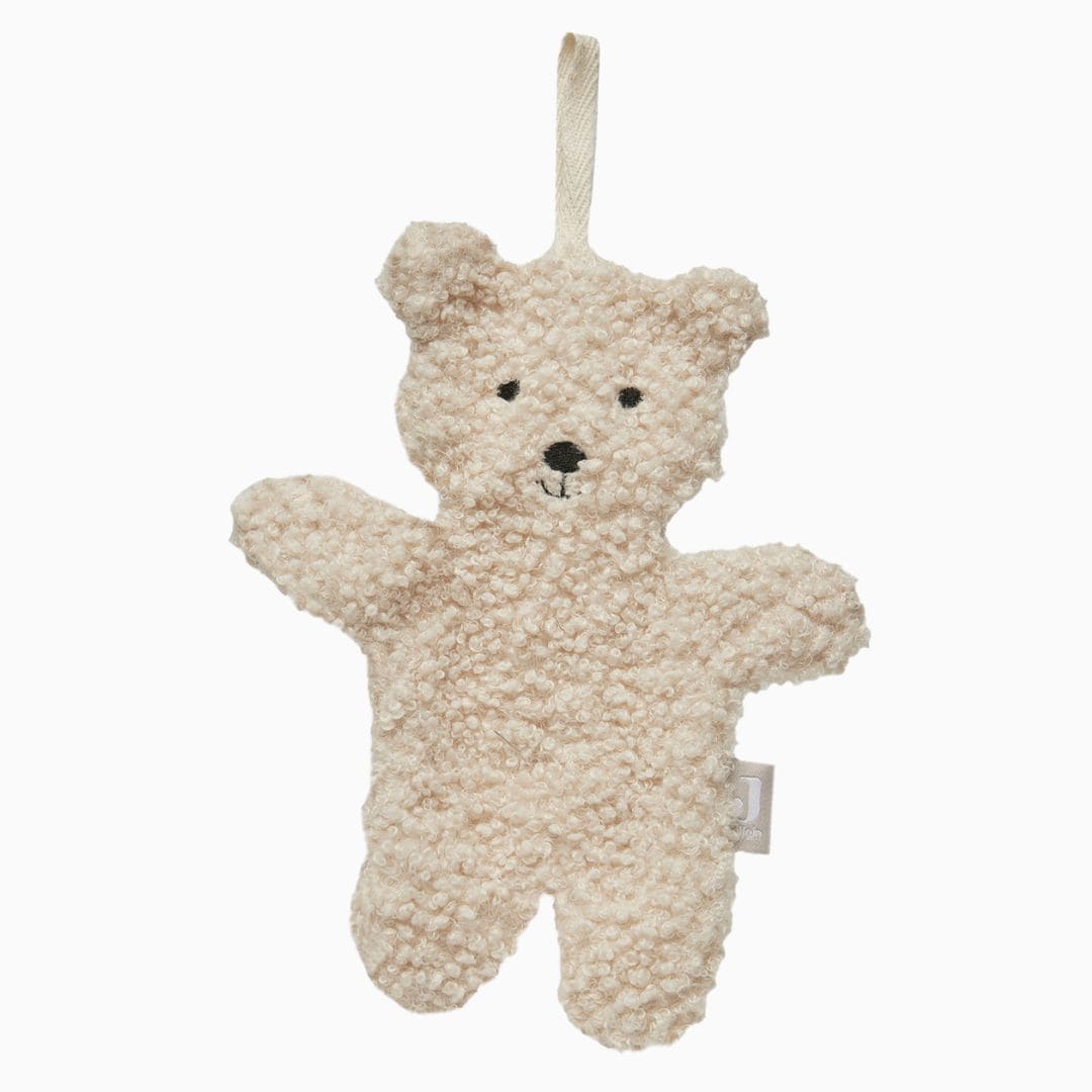 Jollein speendoekje teddy beer van boucle stof in naturel wit