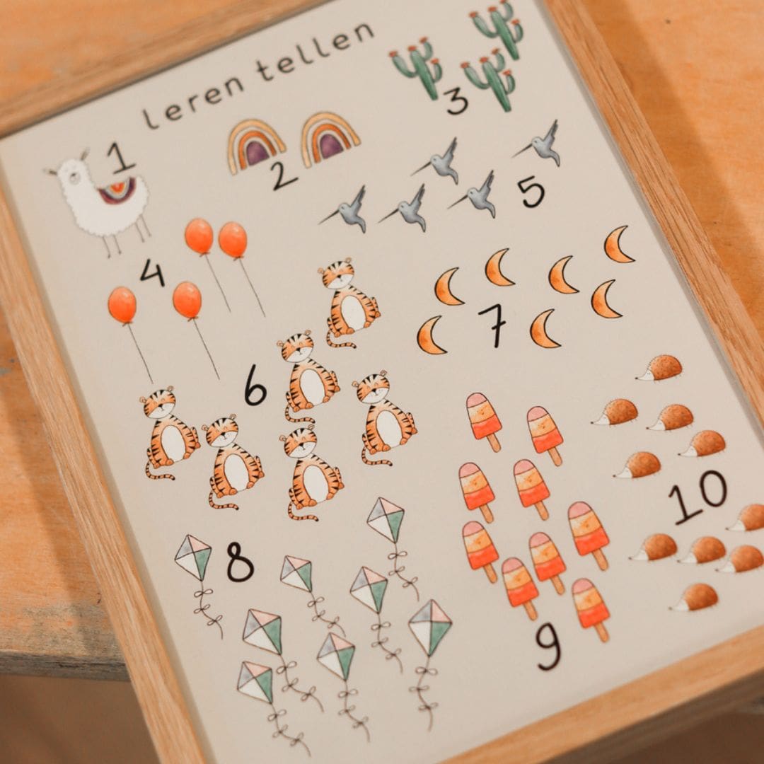 Kinderposter leren tellen tot 10 Juulz Illustration