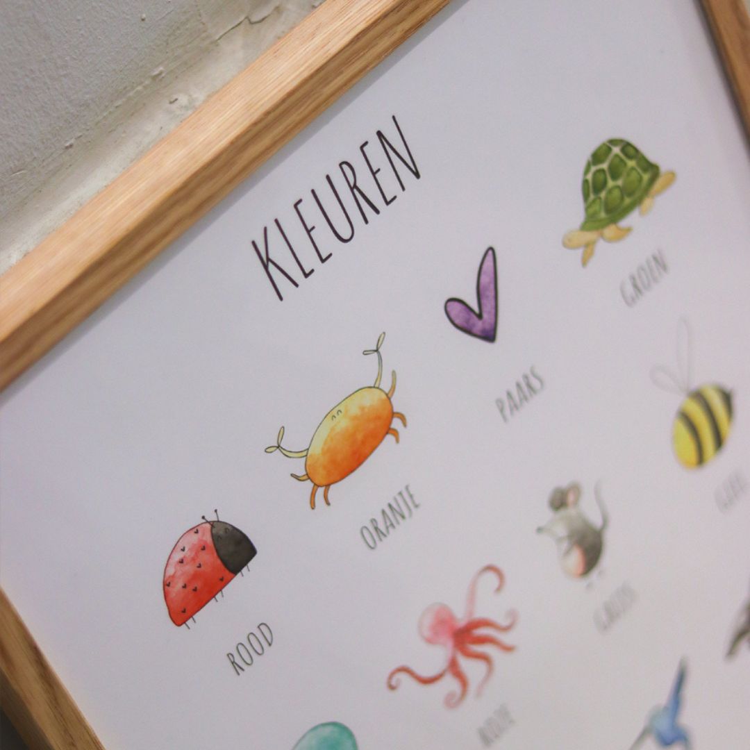 Kinderposter Juulz Illustrations & Design over alle kleuren van de regenboog