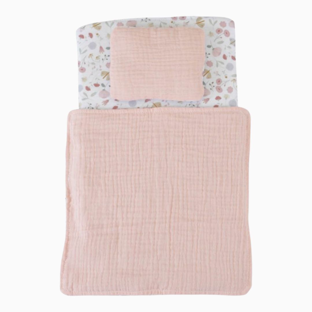 Little Dutch houten poppenwagen Flowers & Butterflies roze