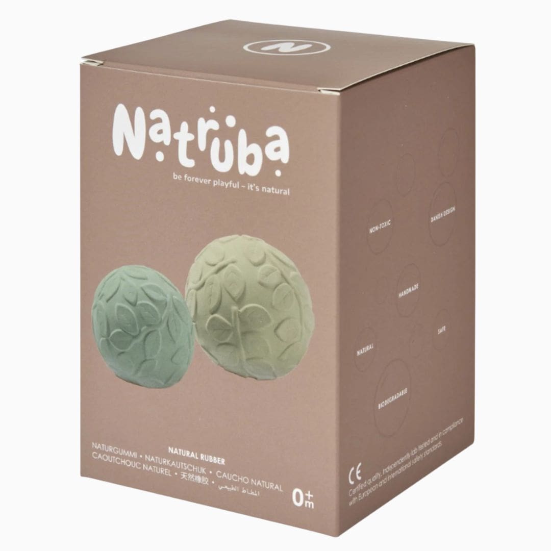 Natruba sensorisch speelgoedballen van natuurrubber in de kleur groen