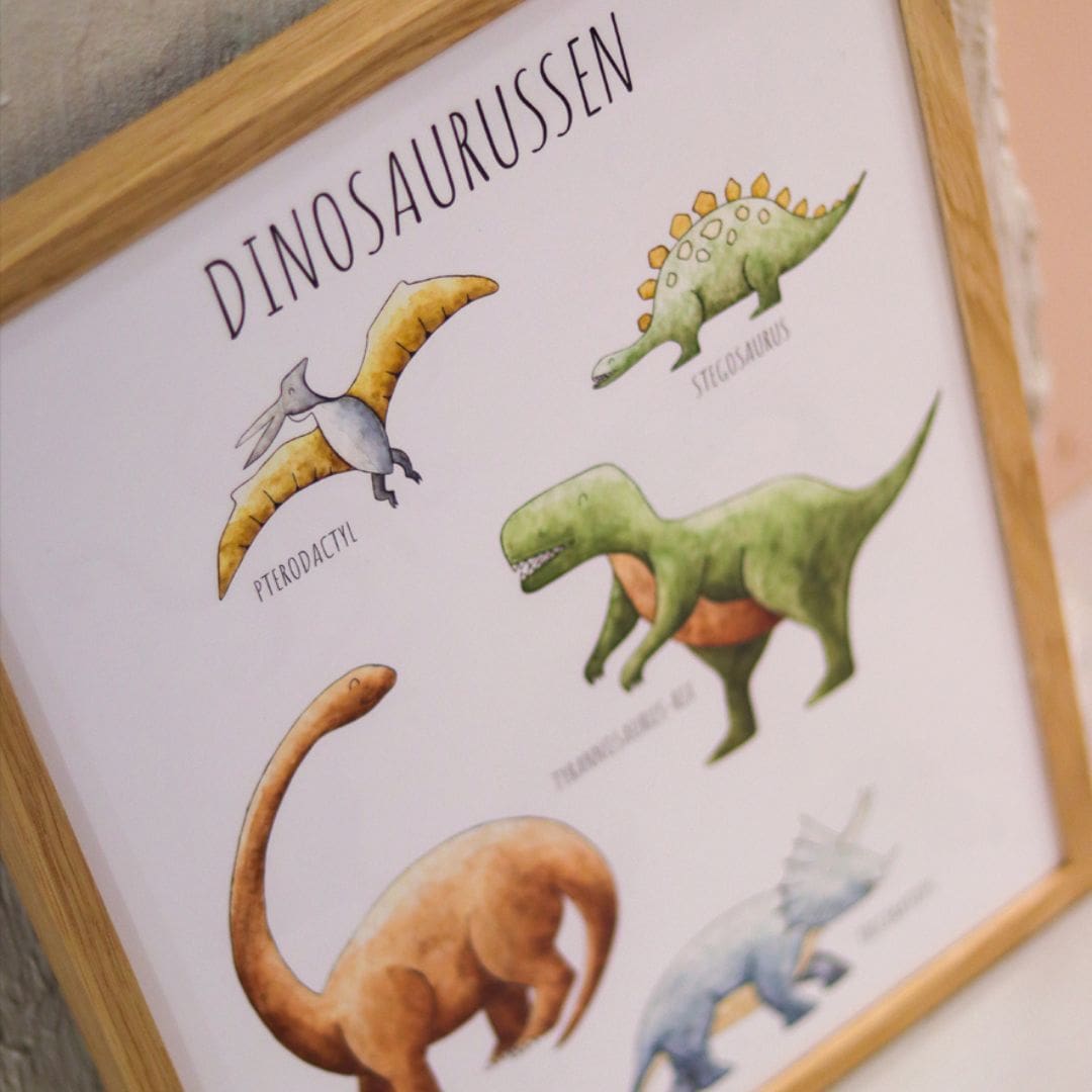 Kinderposter dino van Juulz Illustration & Design met dino's