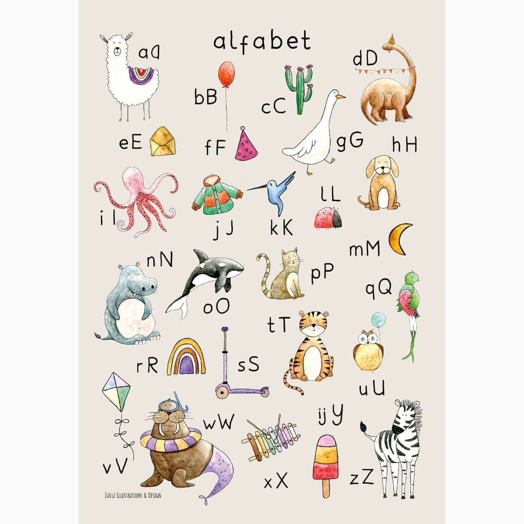 Poster alfabet ABC schooleditie Juulz Illustrations & Design