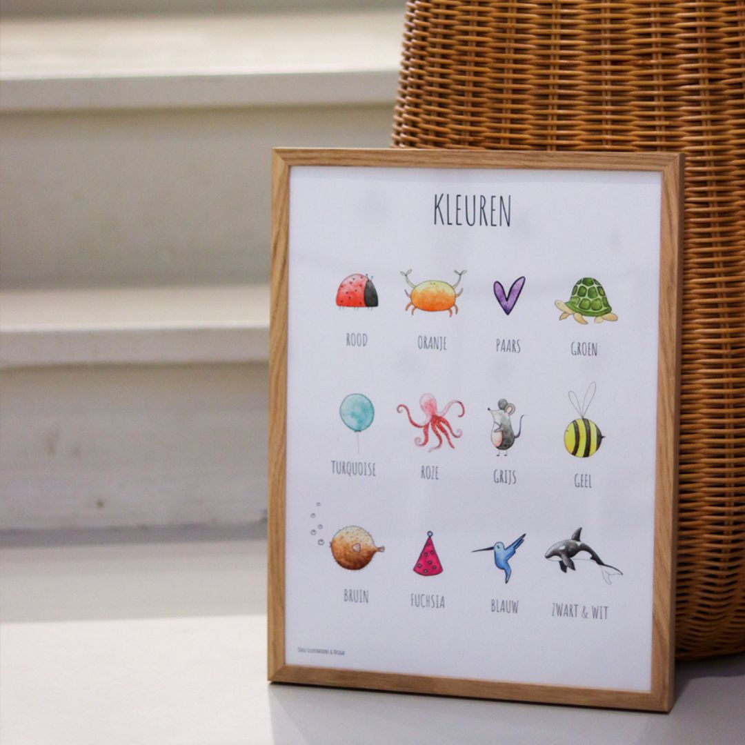 Kinderposter Juulz Illustrations & Design over alle kleuren van de regenboog