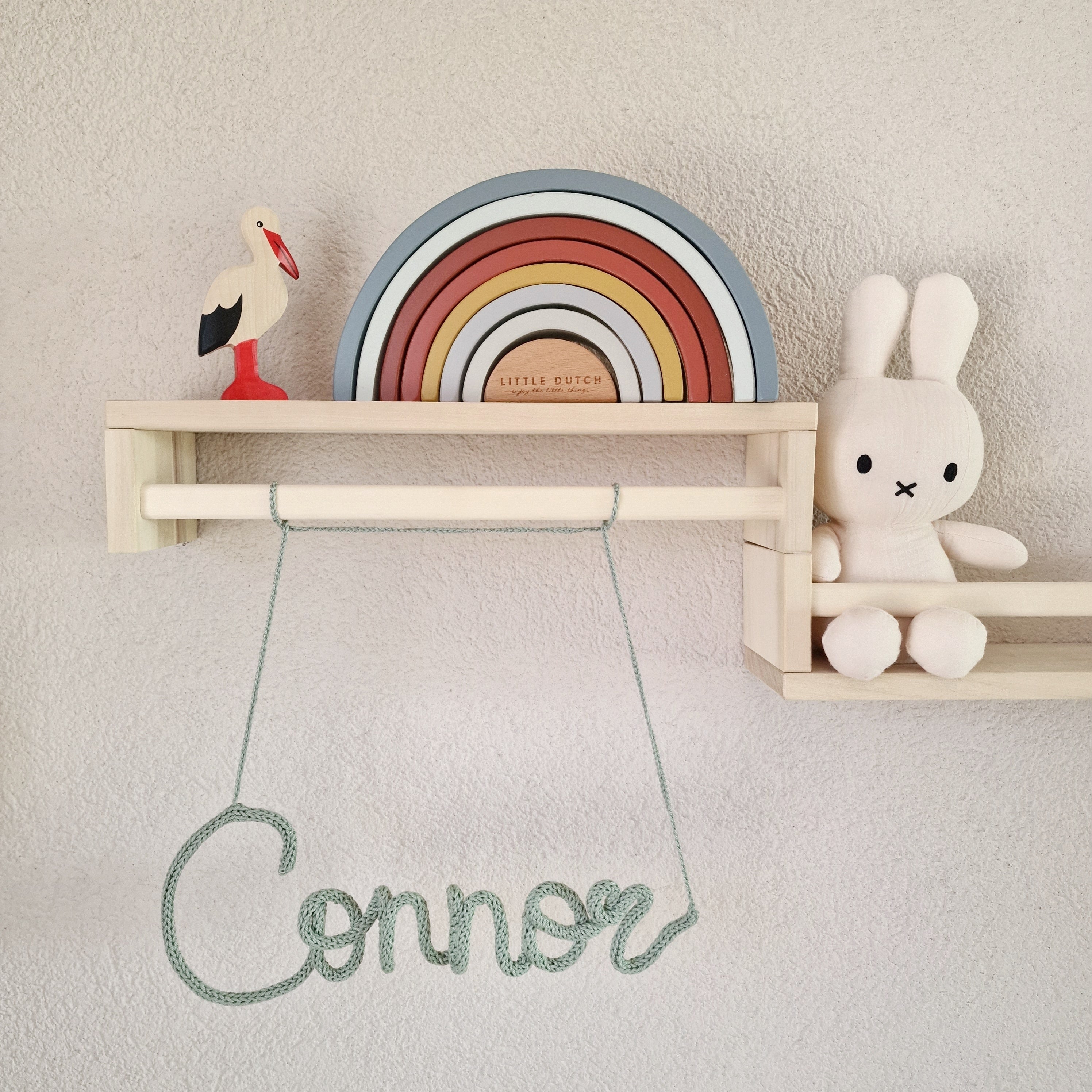 Punniknaam is een naamhanger voor op de kinderkamer handgemaakt door Iris van Studio Bambacht