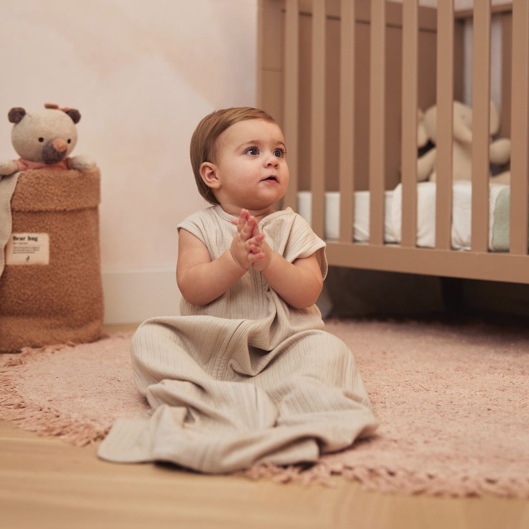 Jollein baby slaapzak ajour nougat zonder mouwen van jersey katoen voor de zomer