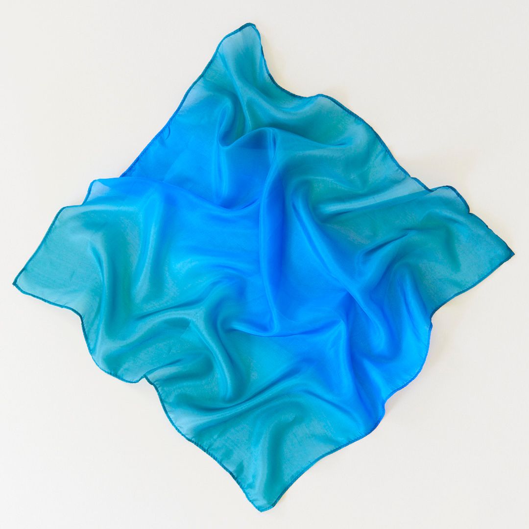 Zijden speeldoek van Sarah's Silks middel earth oceaan blauw