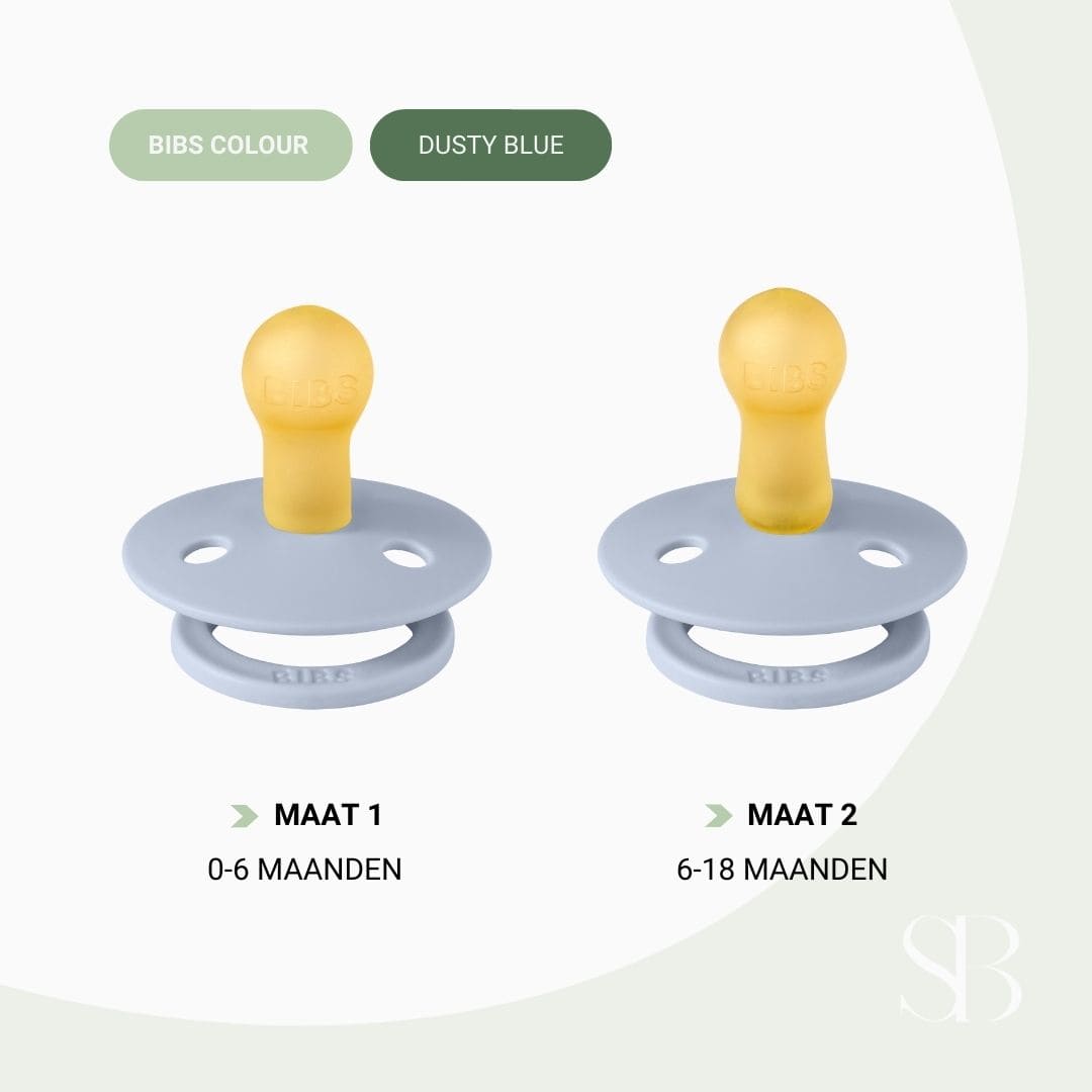 BIBS colour fopspeen met natuurrubber speen in de kleur dusty blue