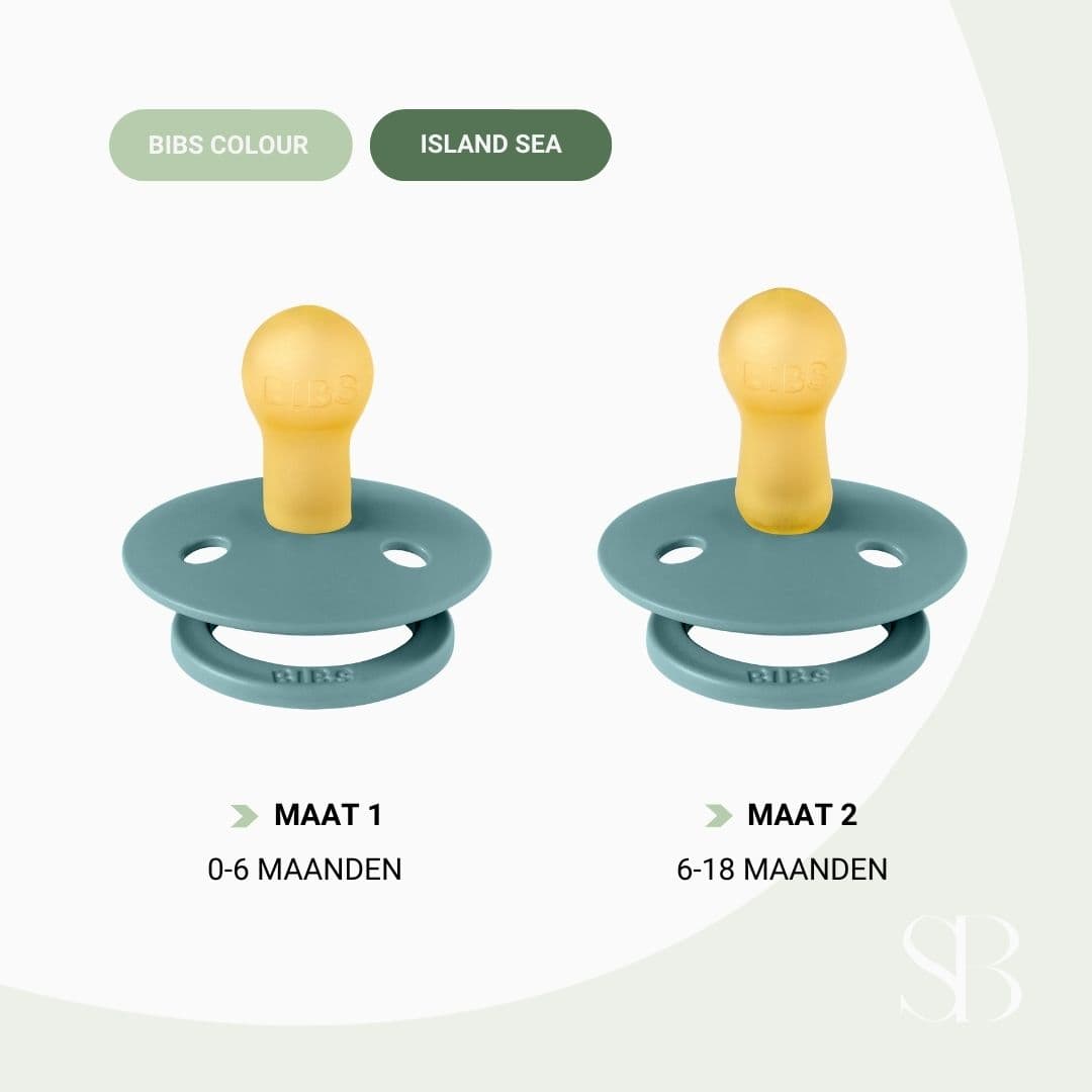 BIBS colour fopspeen met natuurrubber speen in de kleur island sea